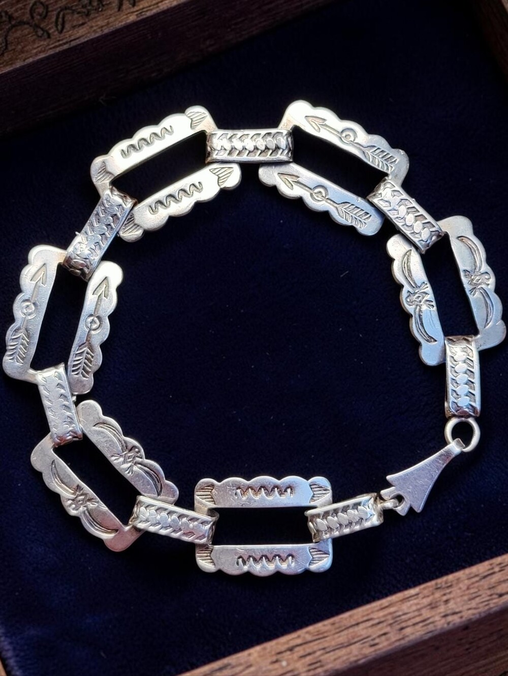 Vintage Sterling Silver Navajo Made Bracelet
